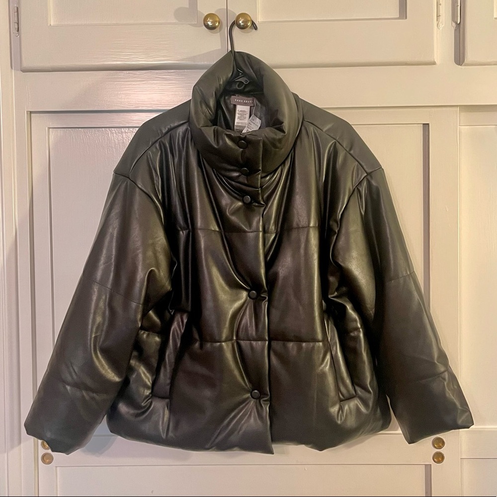 NWT Sans Souci PU Leather Bomber Jacket - Picture 2 of 6